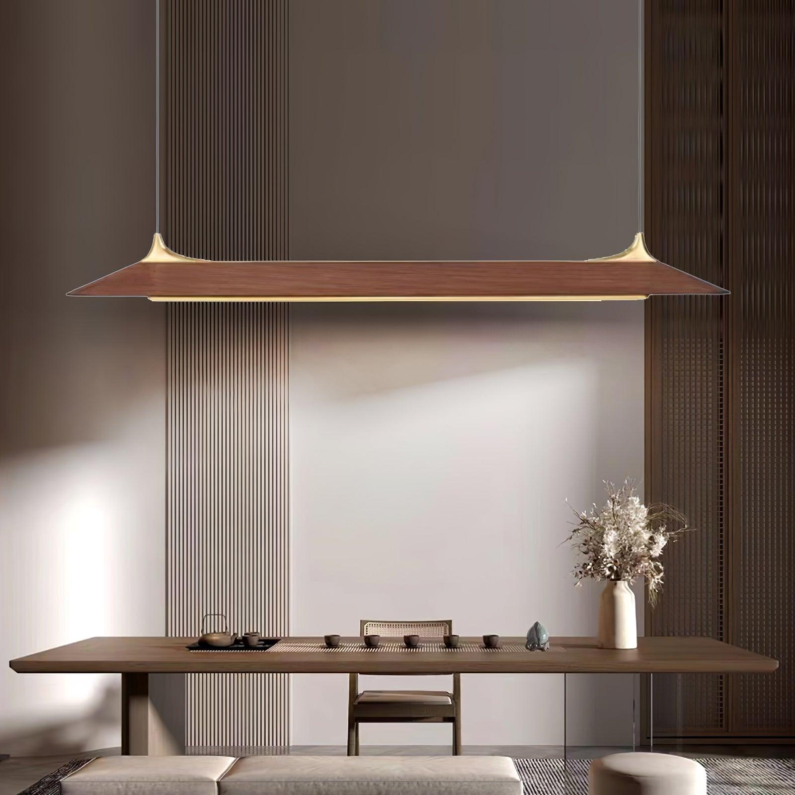 Lampada a sospensione in legno Monegga