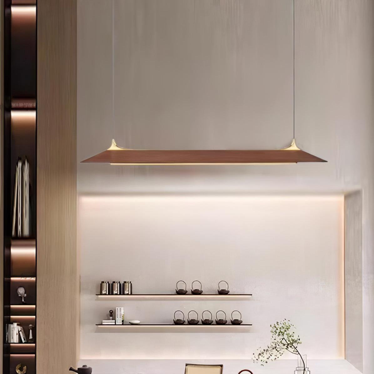 Lampada a sospensione in legno Monegga