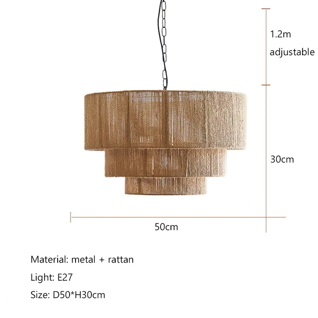Taverno Henneptouw Boho Hanglamp