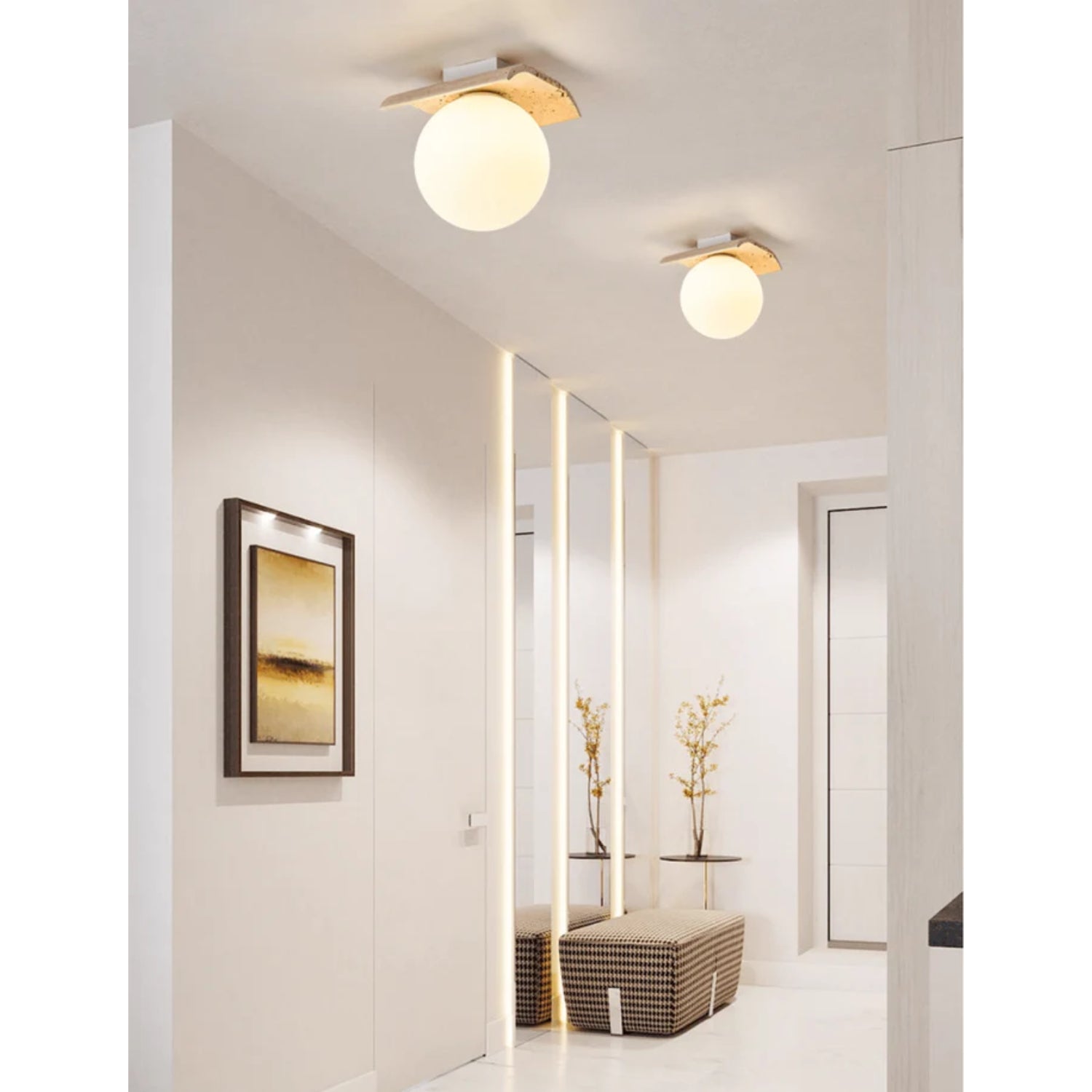 Moscoze Natuursteen Plafondlamp