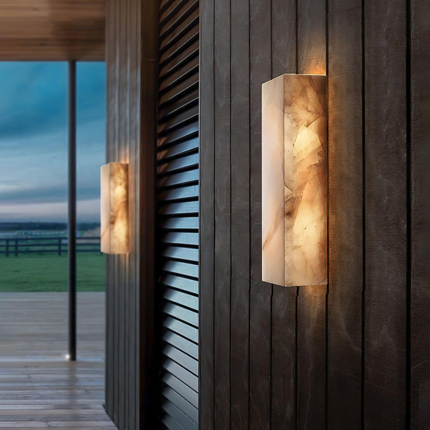 Rechthoekig Albast Wandlamp