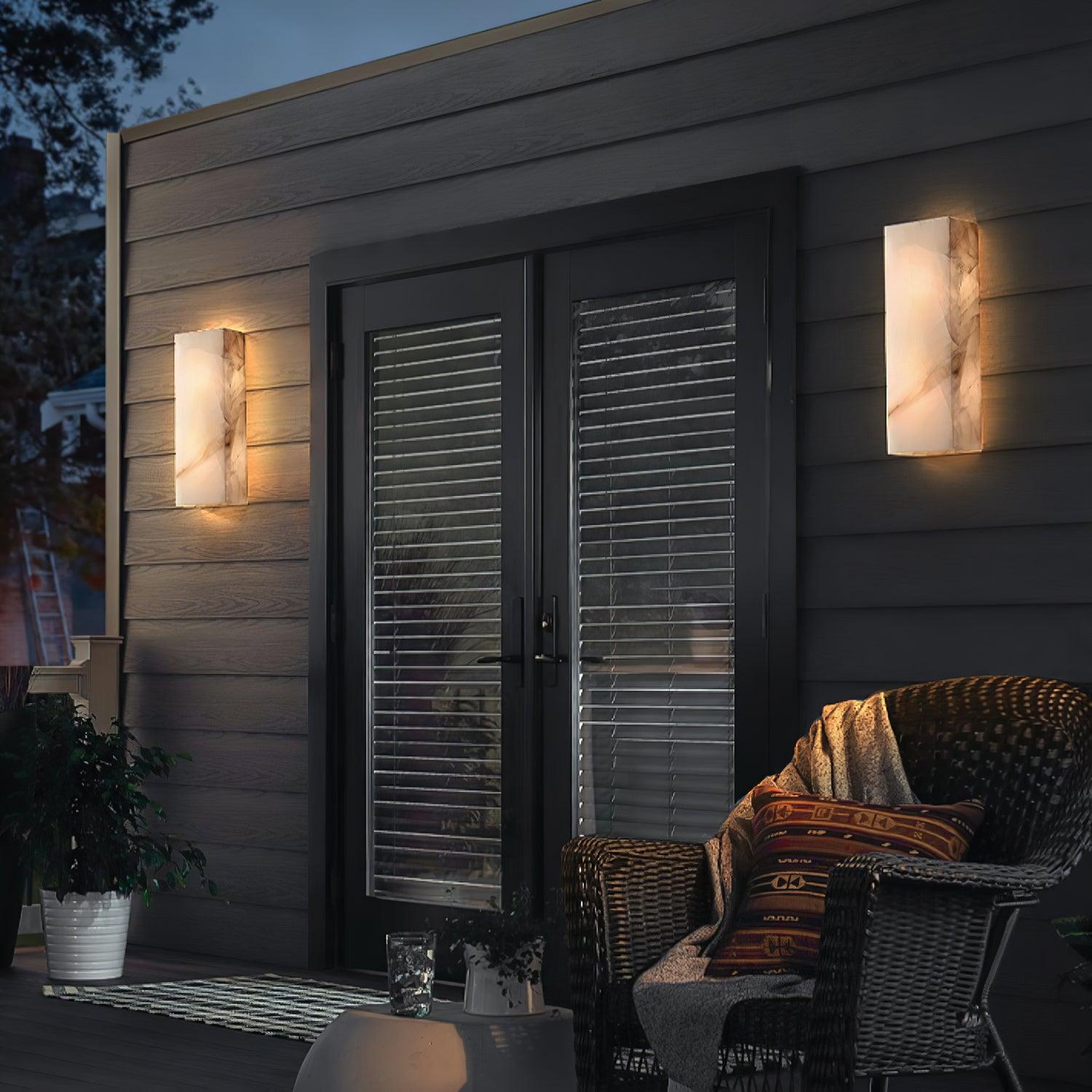 Rechthoekig Albast Wandlamp