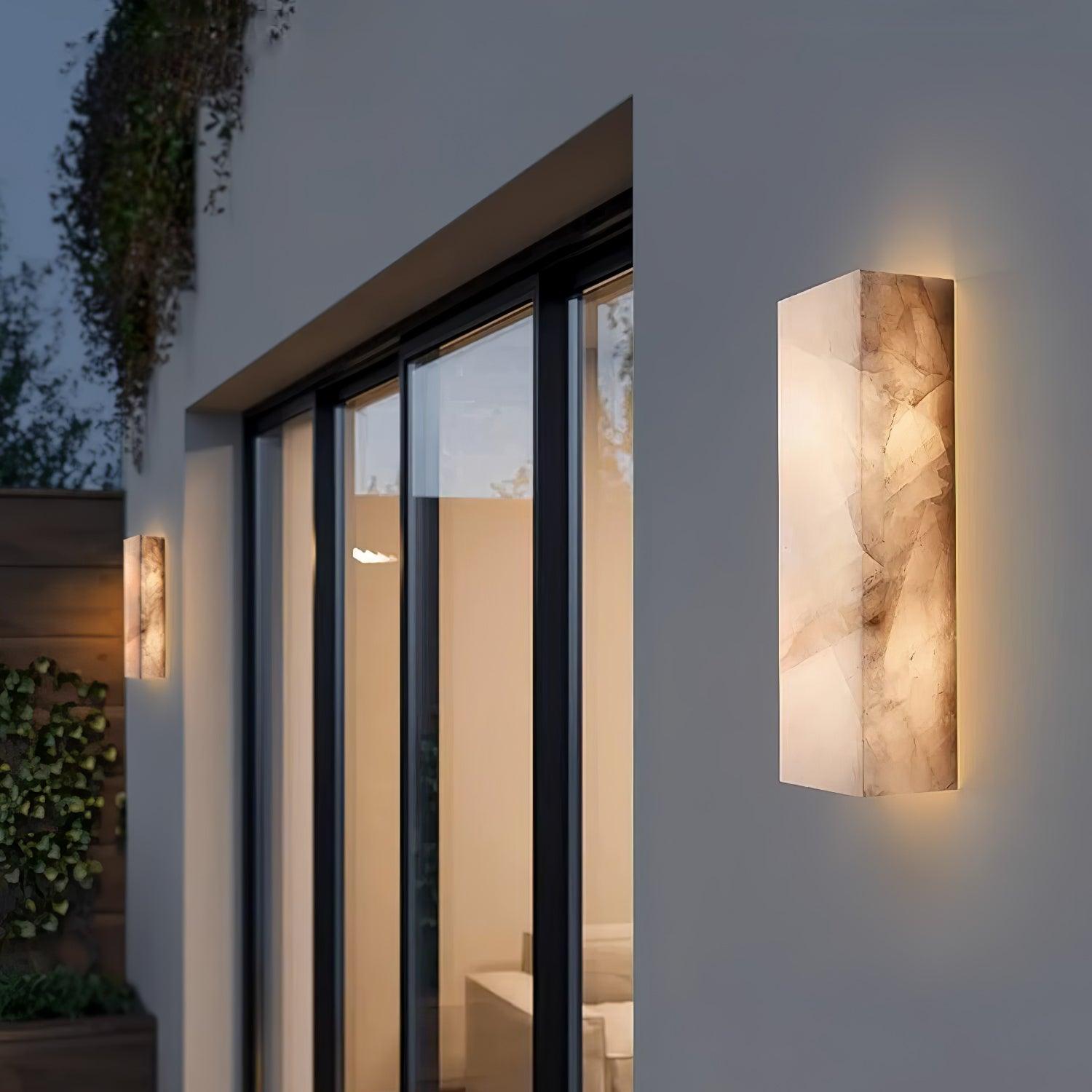 Rechthoekig Albast Wandlamp