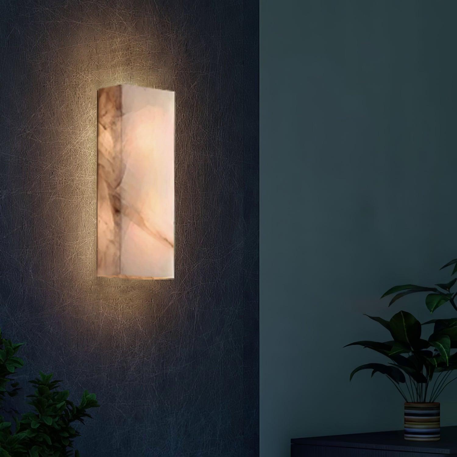 Rechthoekig Albast Wandlamp