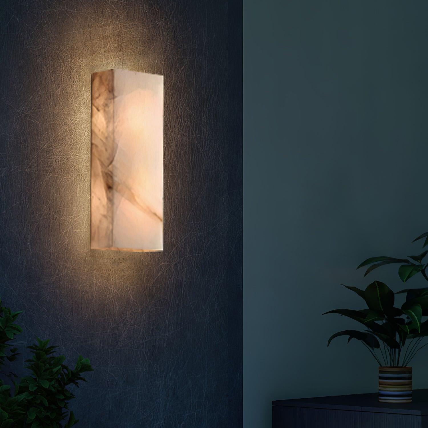 Rechthoekig Albast Wandlamp