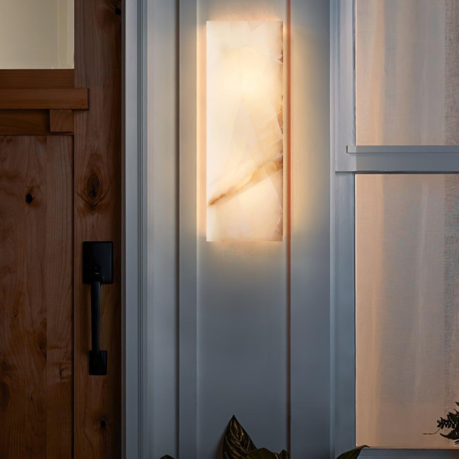 Rechthoekig Albast Wandlamp