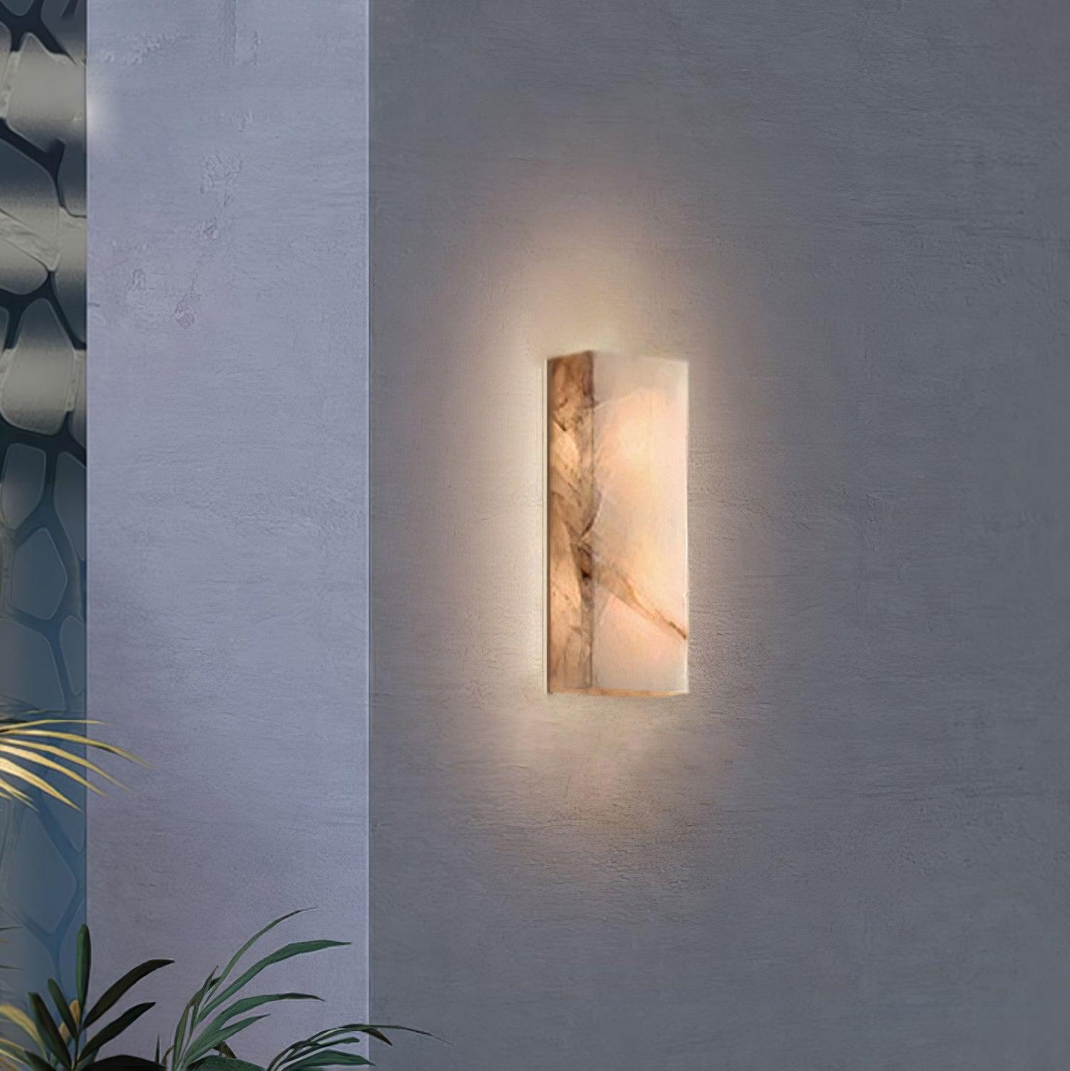 Rechthoekig Albast Wandlamp