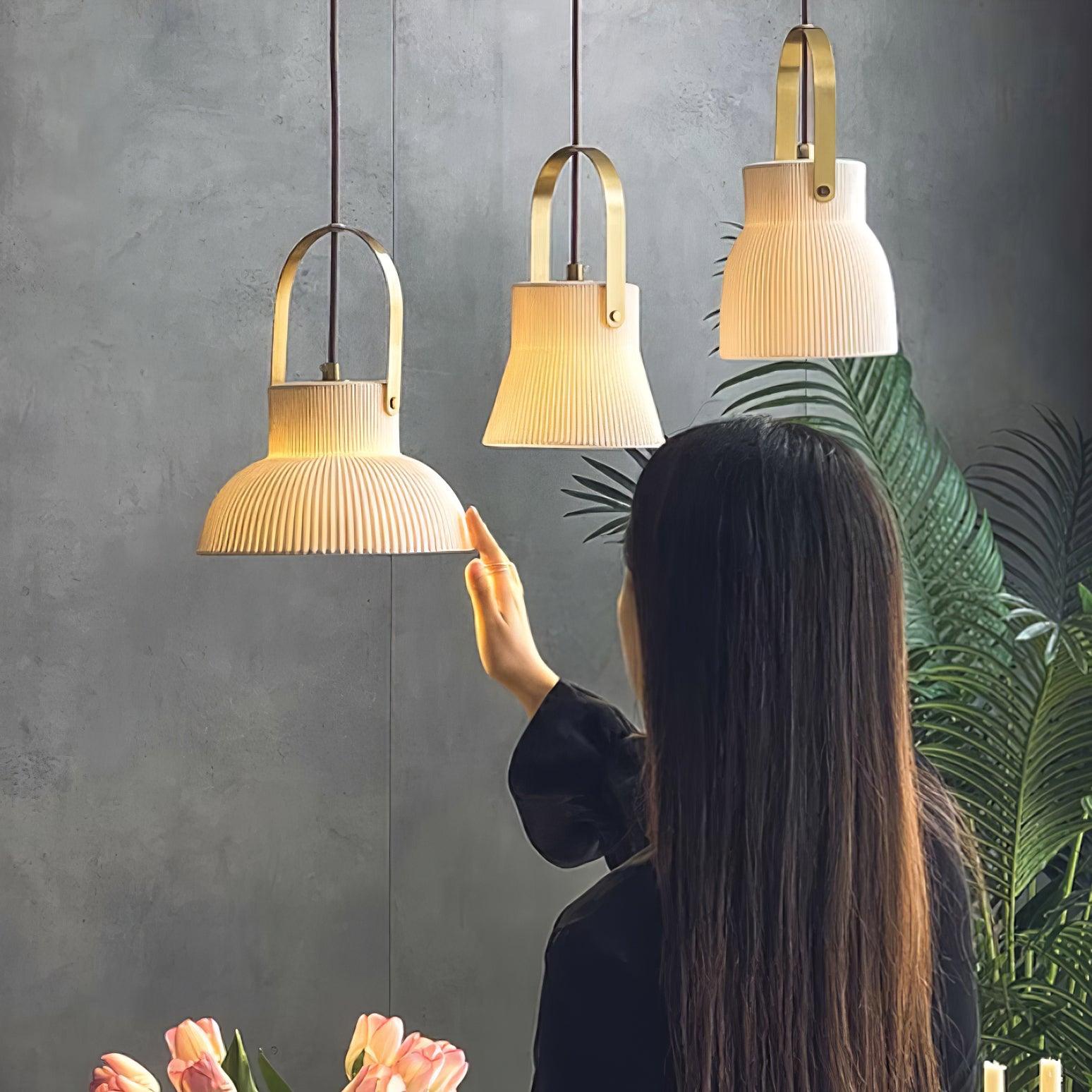 Keramische Ribvorm Hanglamp