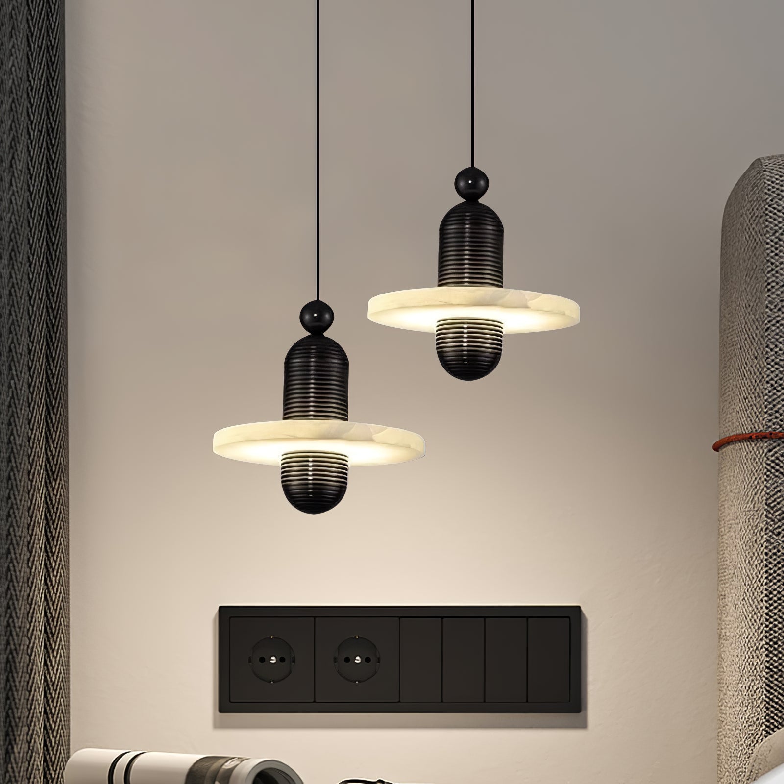 Lampada a sospensione ad anello Senmif Albast