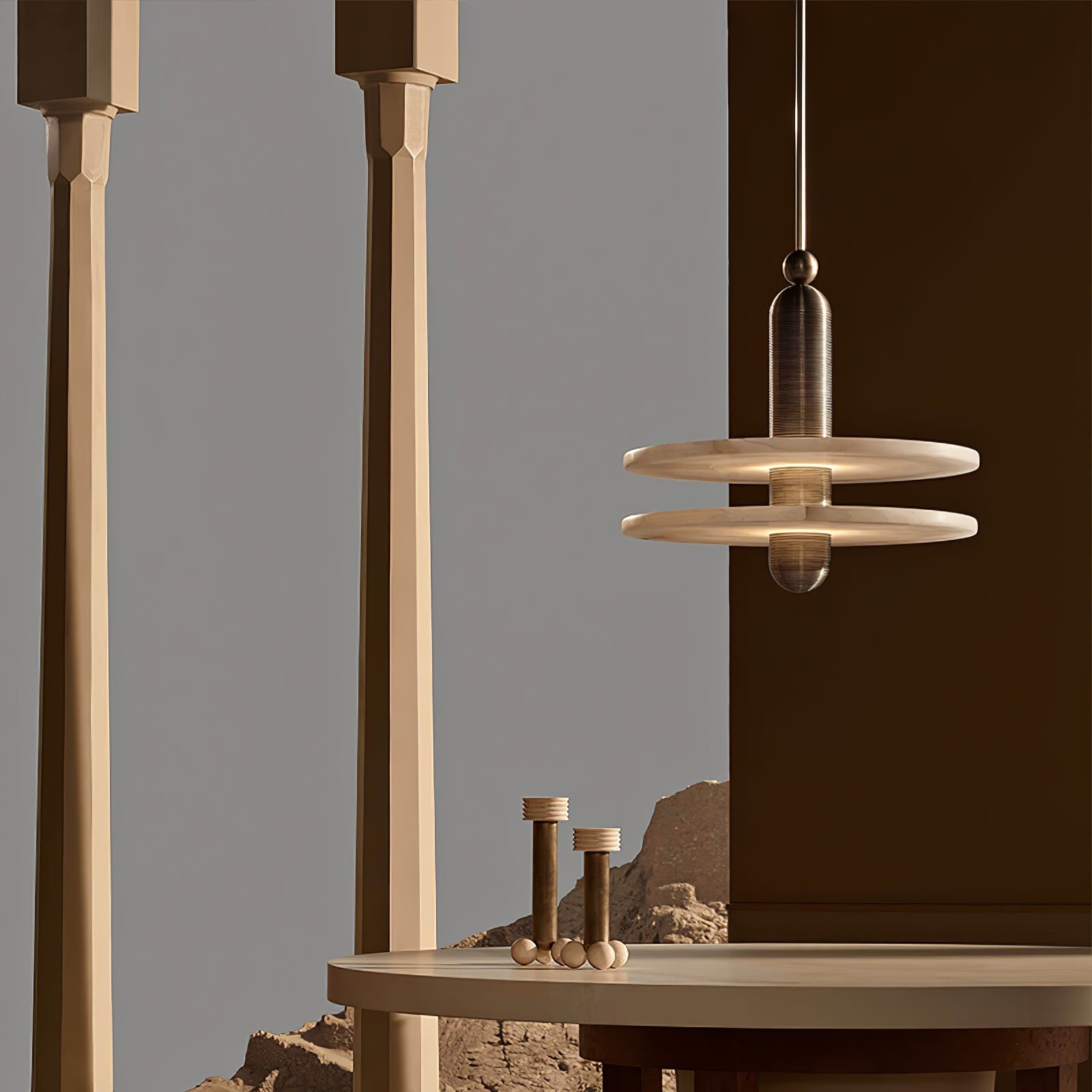 Lampada a sospensione ad anello Senmif Albast