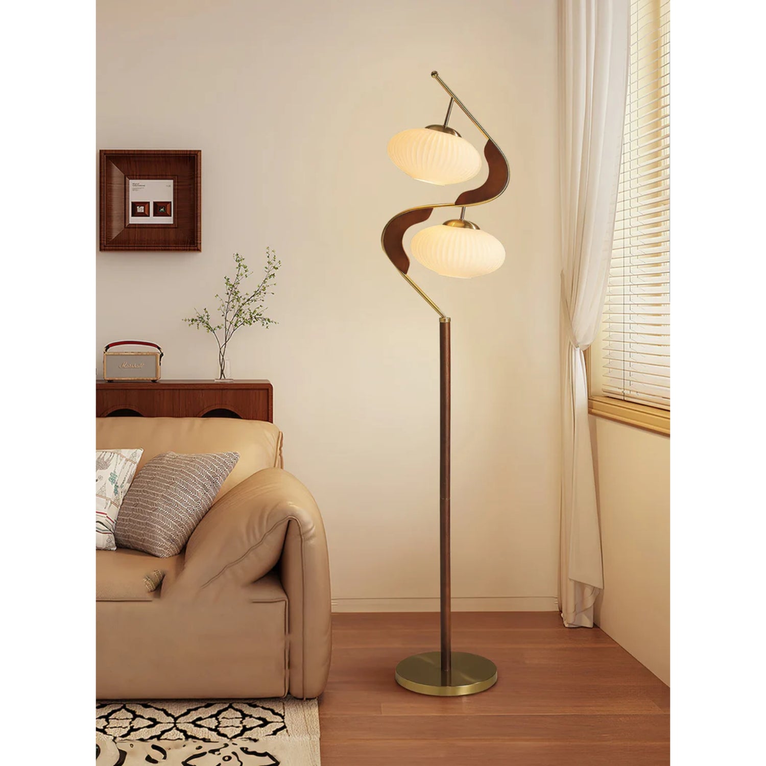 Lampada da pavimento doppia Seneva