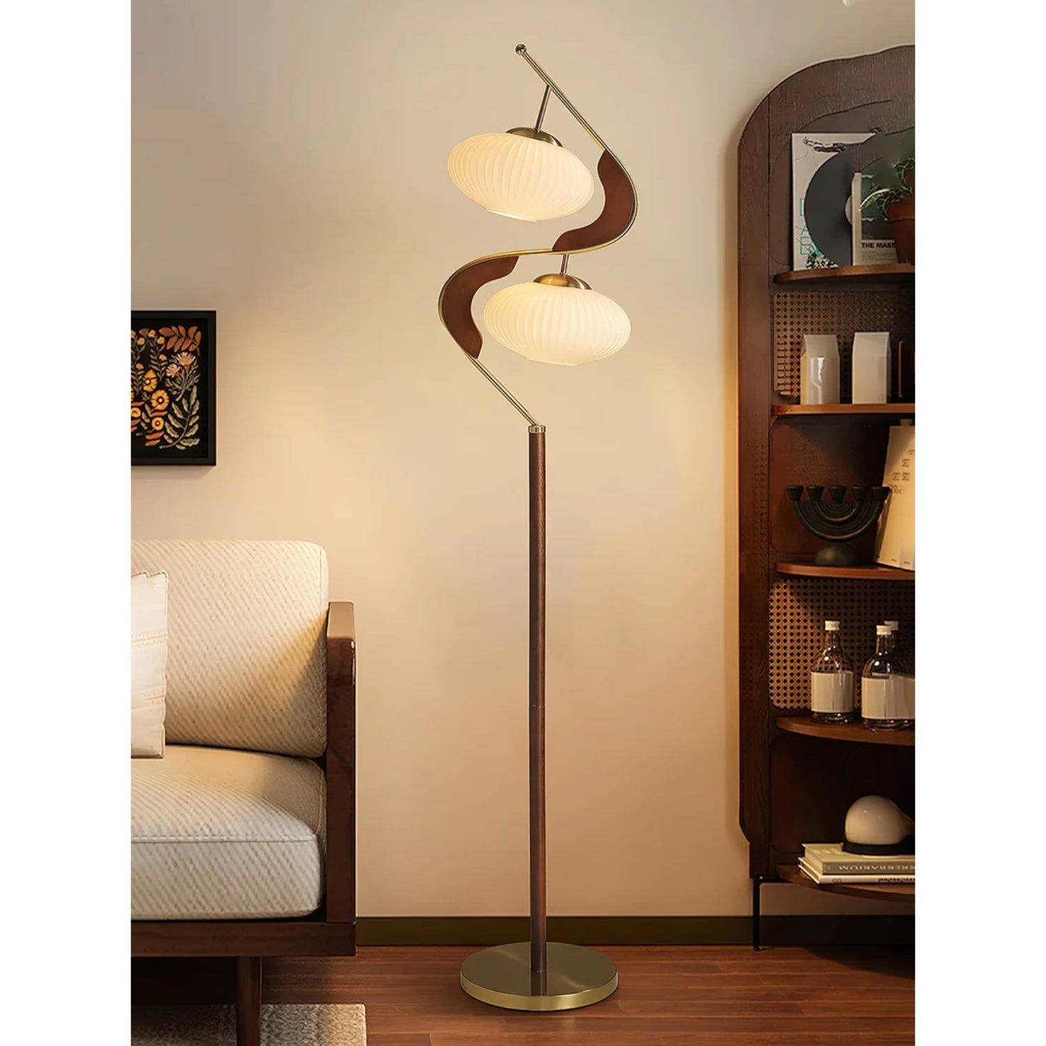 Lampada da pavimento doppia Seneva