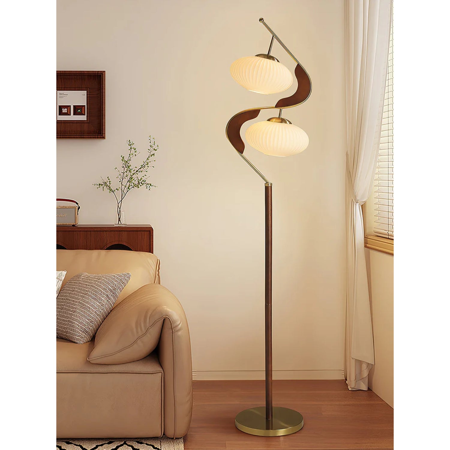 Lampada da pavimento doppia Seneva