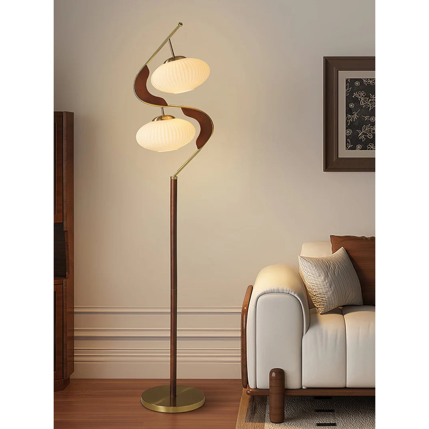 Lampada da pavimento doppia Seneva