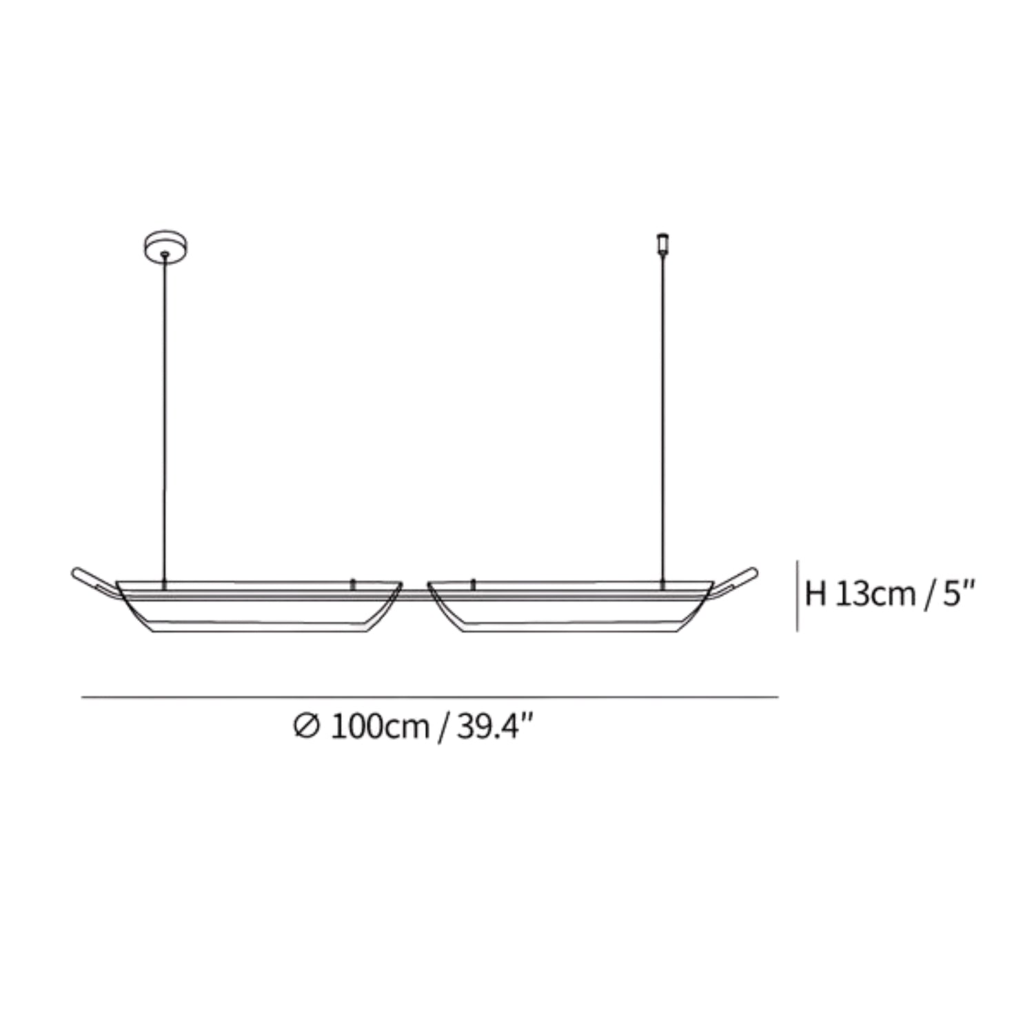 Lampada a sospensione Becloza dal doppio design