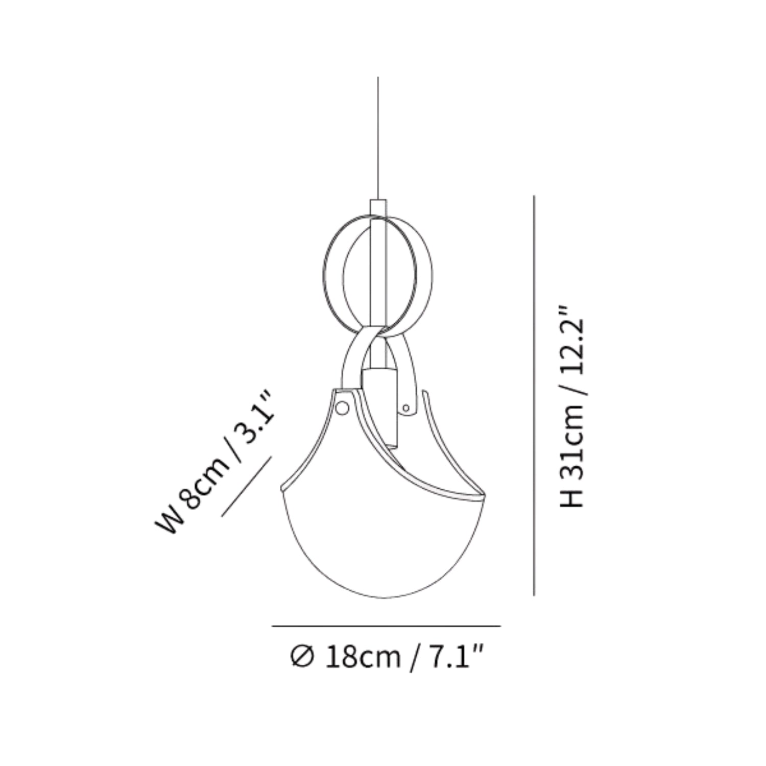 Lampada a sospensione Perseson