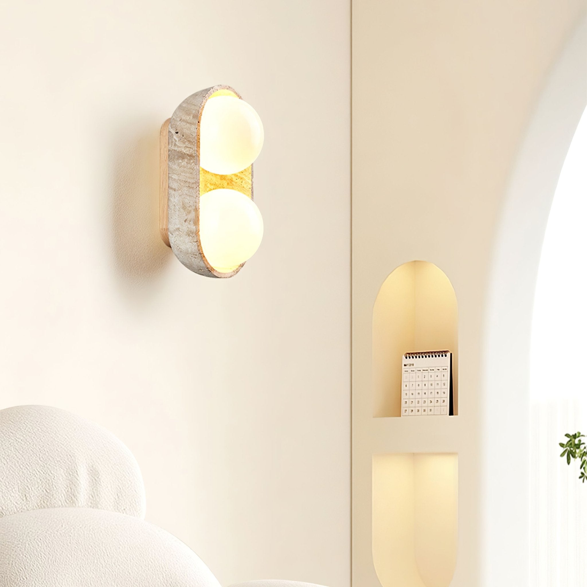 Boscon Triple Natuursteen Wandlamp