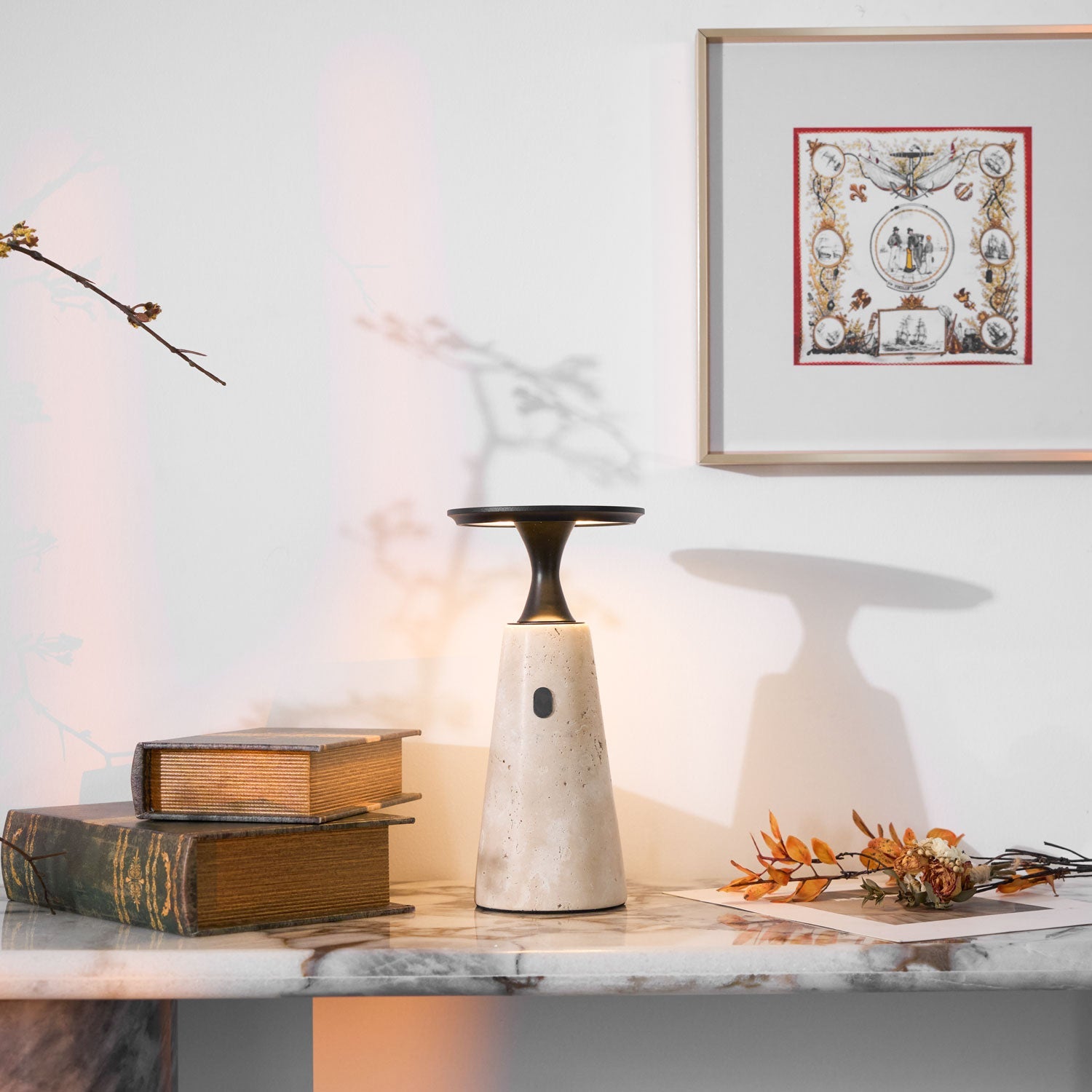 Terchas Oplaadbare Natuursteen Tafellamp