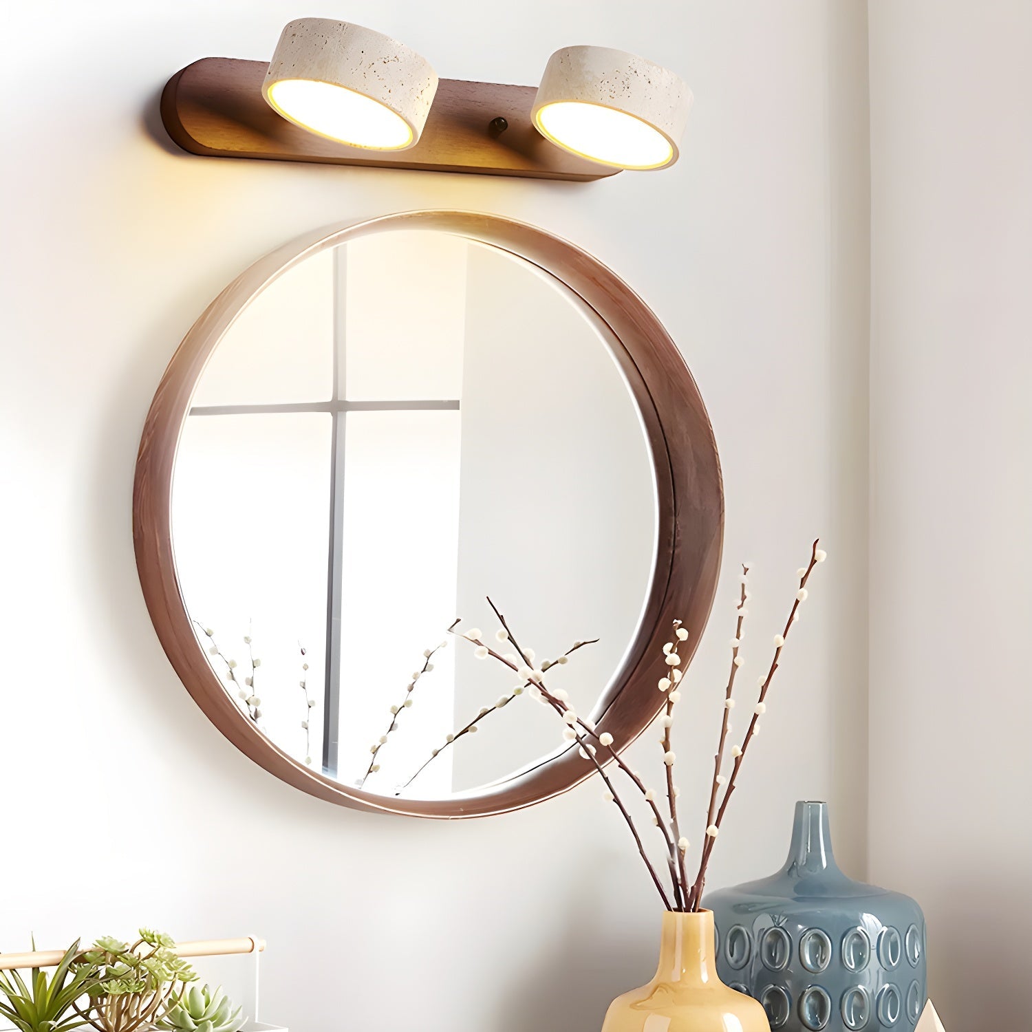 Zinzo Travertijn Wandlamp