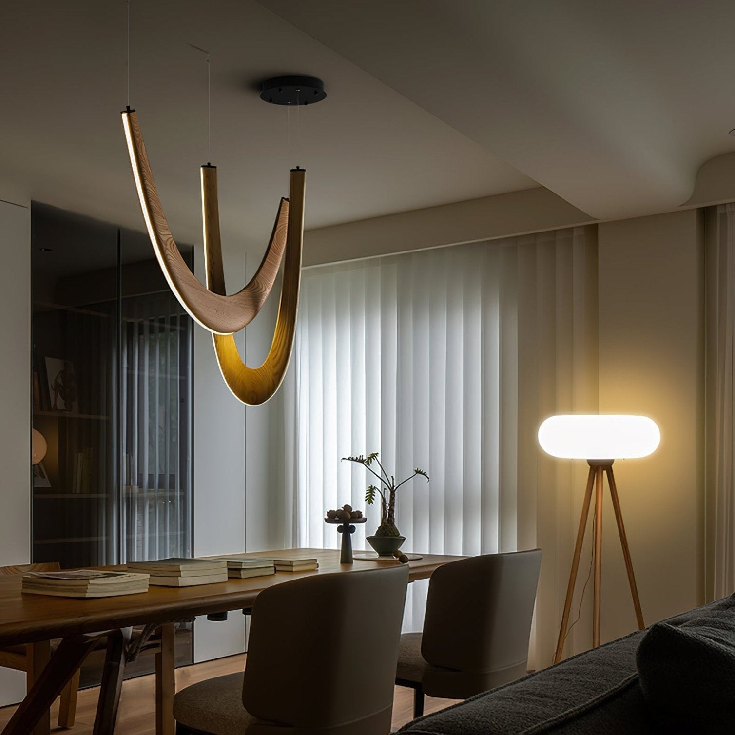 Layn U Vorm Lampada a Sospensione in Legno