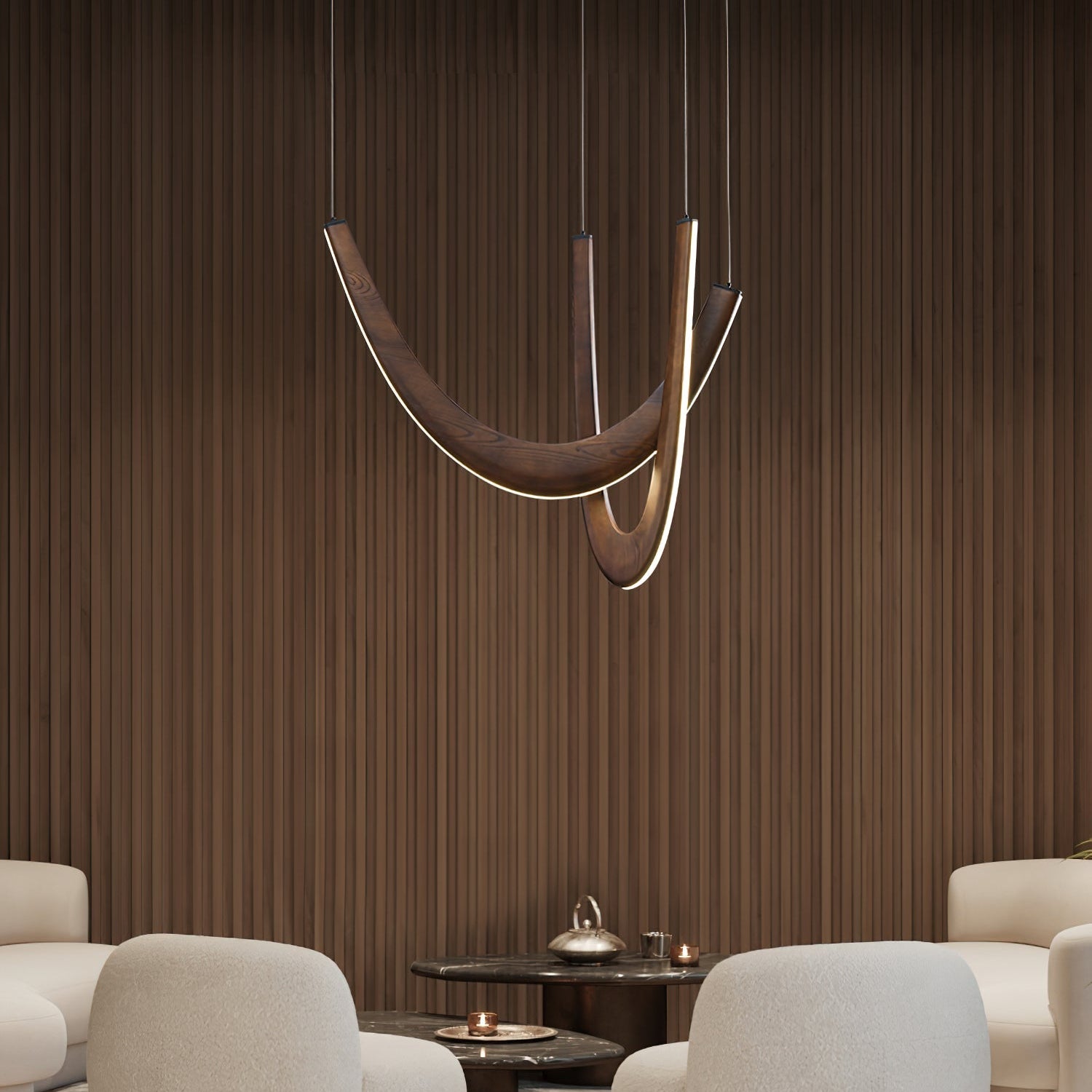 Layn U Vorm Lampada a Sospensione in Legno