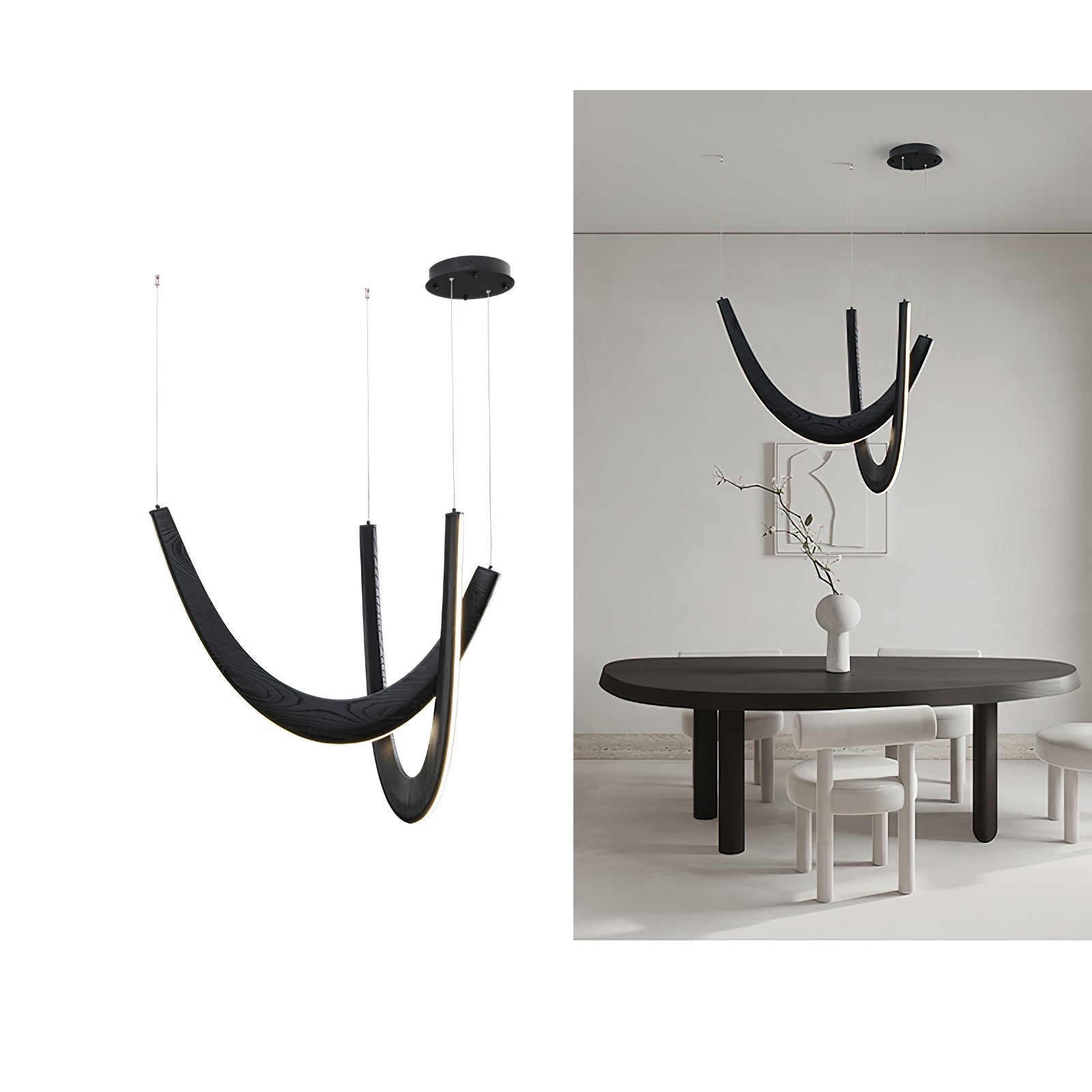 Layn U Vorm Lampada a Sospensione in Legno