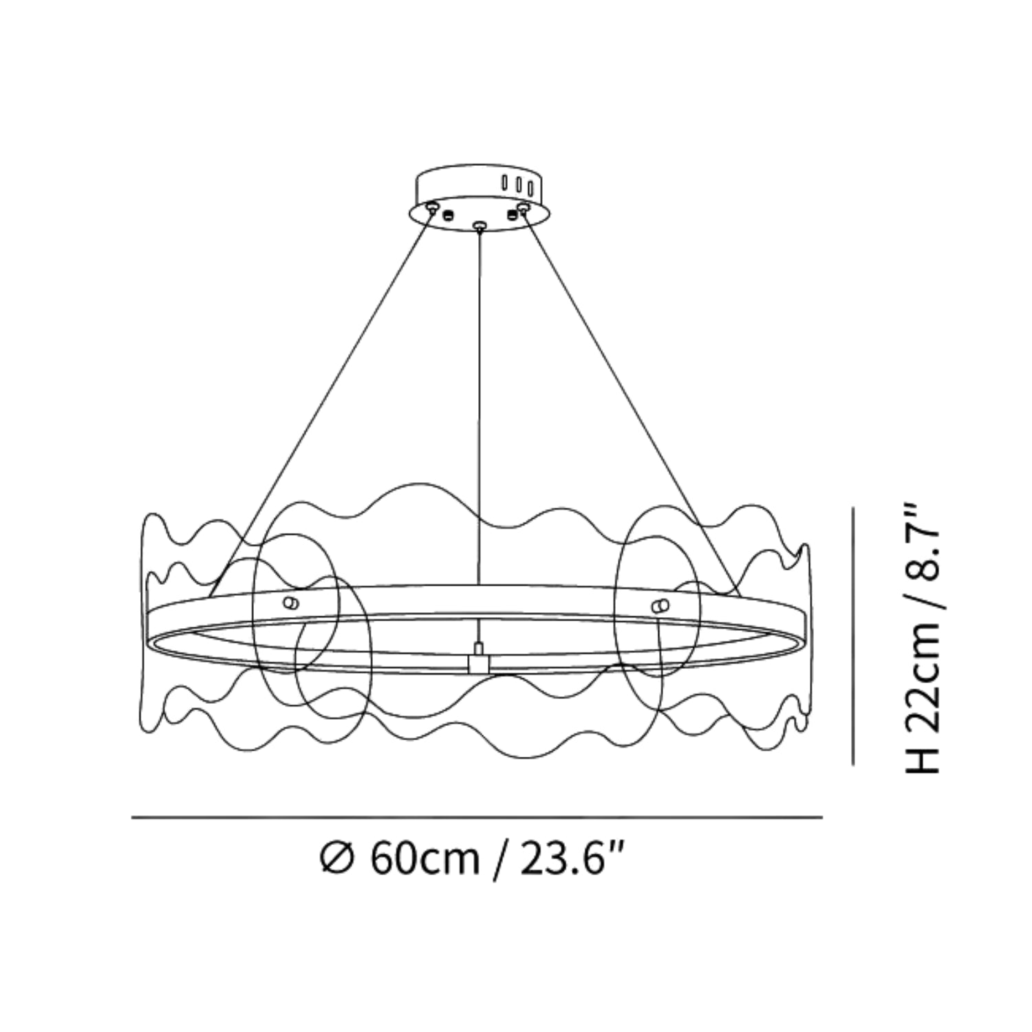 Acrylon Waved Hanglamp