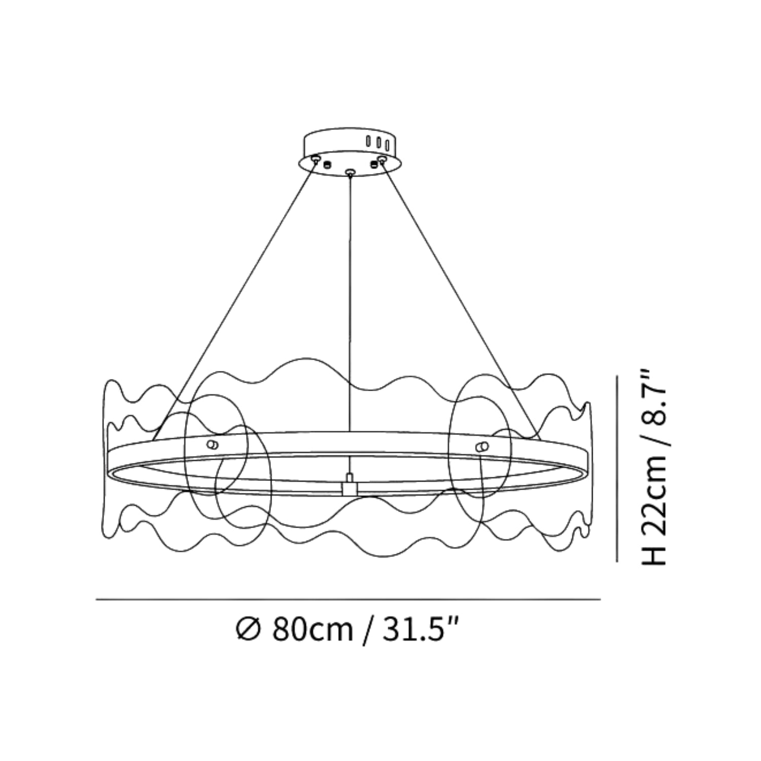 Acrylon Waved Hanglamp