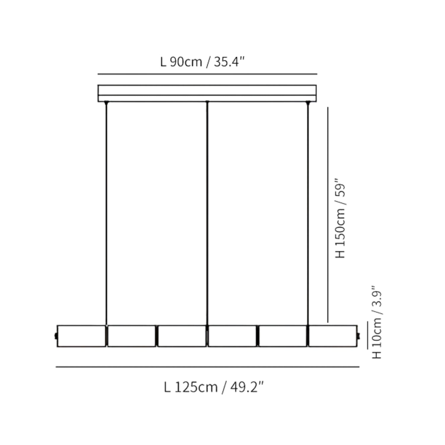 Lampada a sospensione Mesonac segmentata