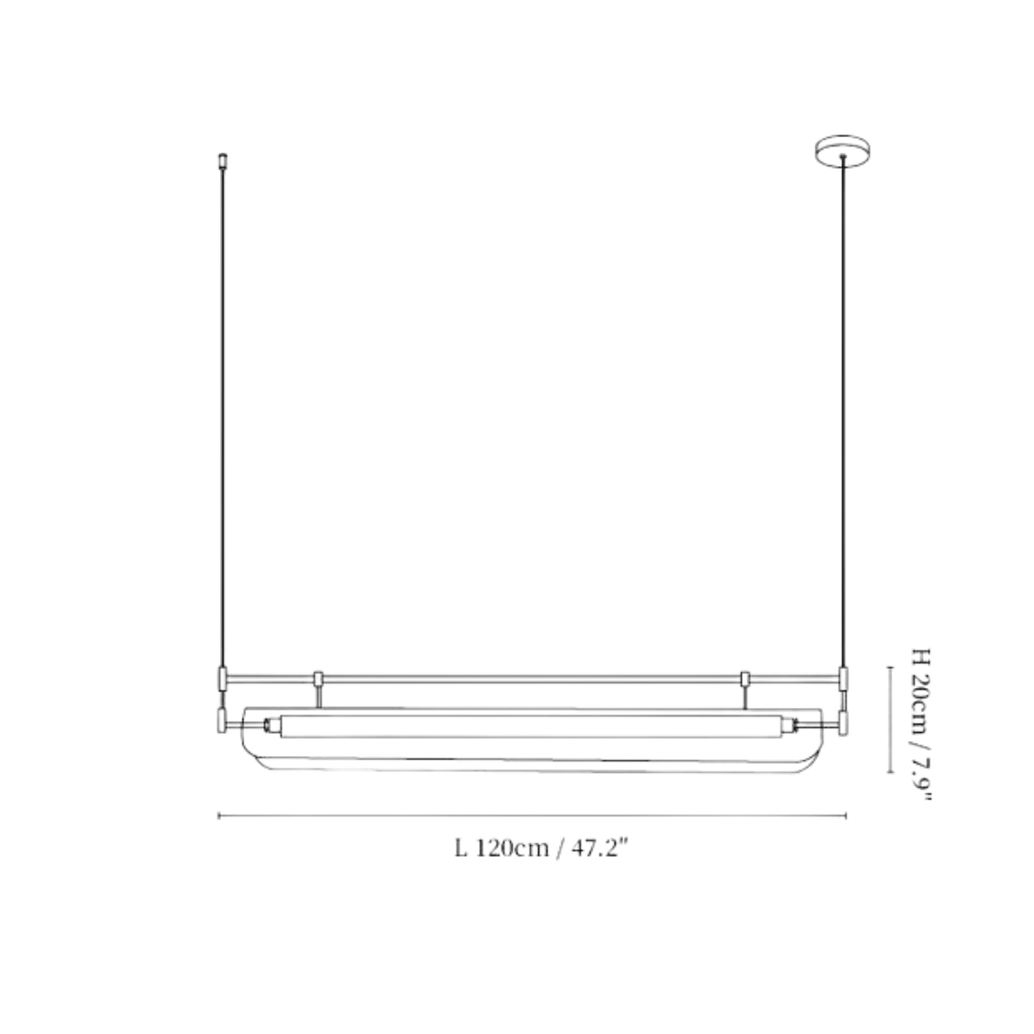 Lampada a sospensione lineare Luobaz