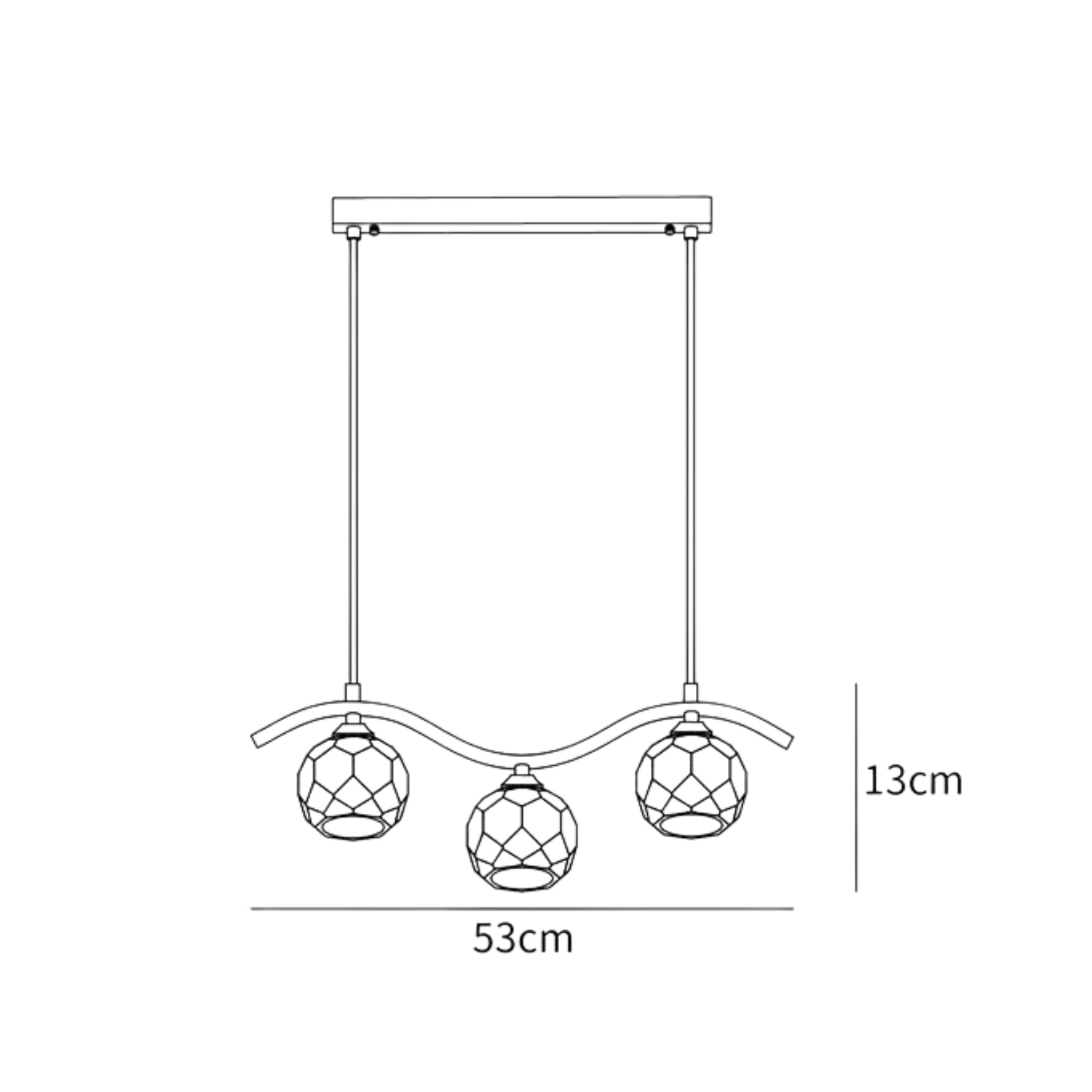 Lampada a sospensione tripla Aueres