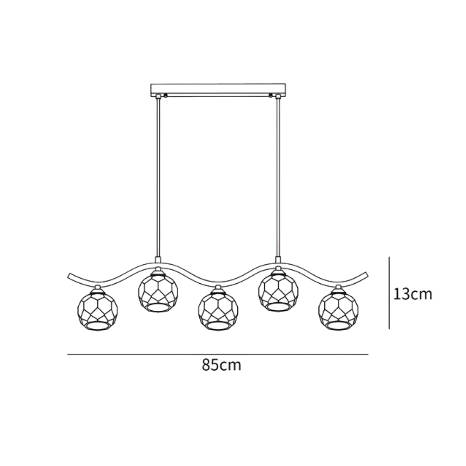 Lampada a sospensione tripla Aueres
