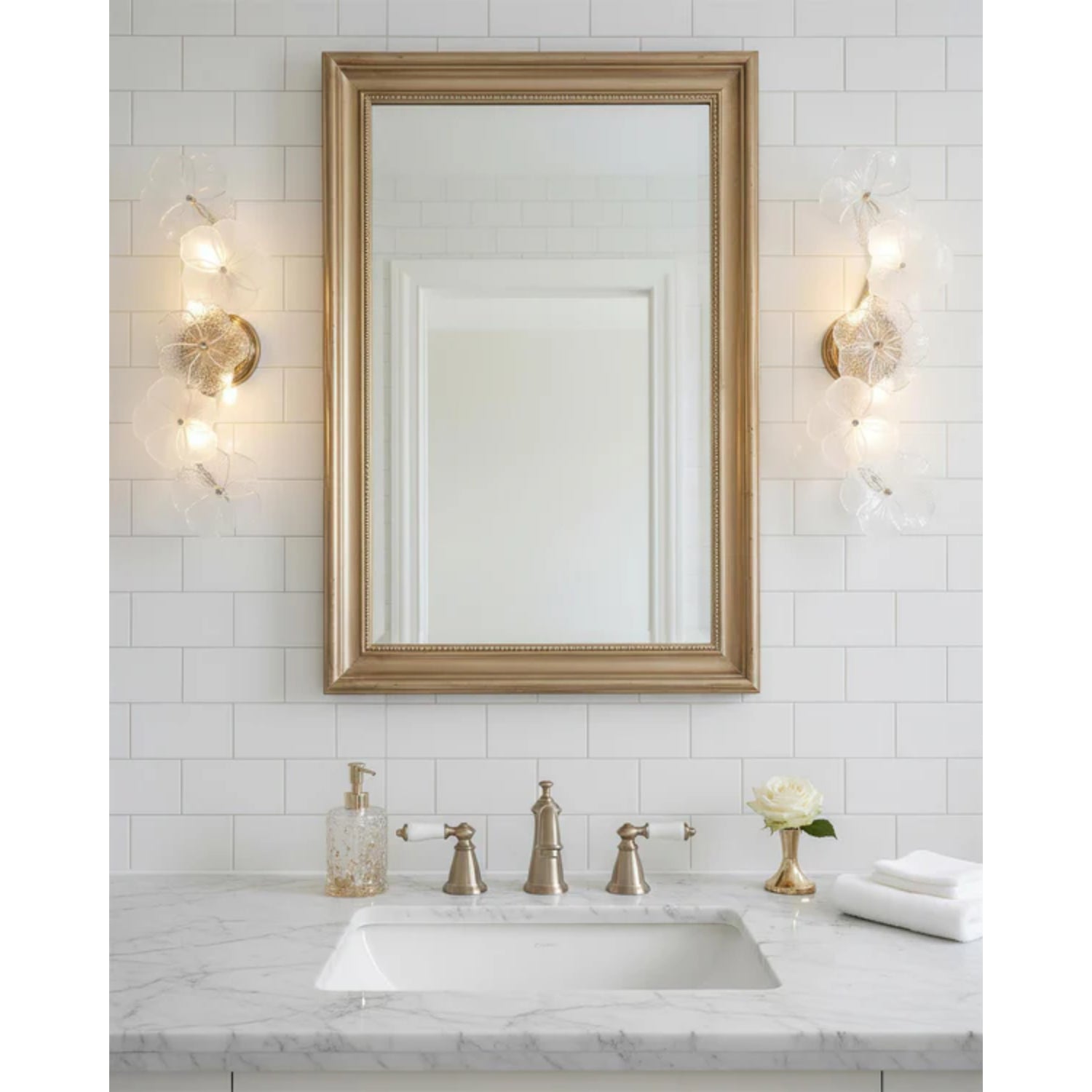 Lampada a stelo floreale Virelza