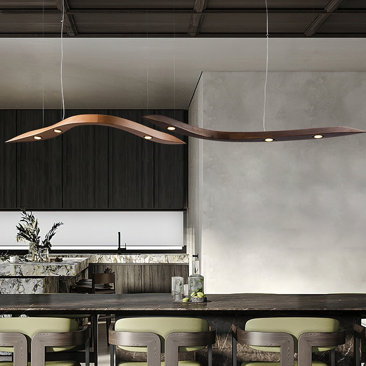 Weloma Wave Houten Hanglamp