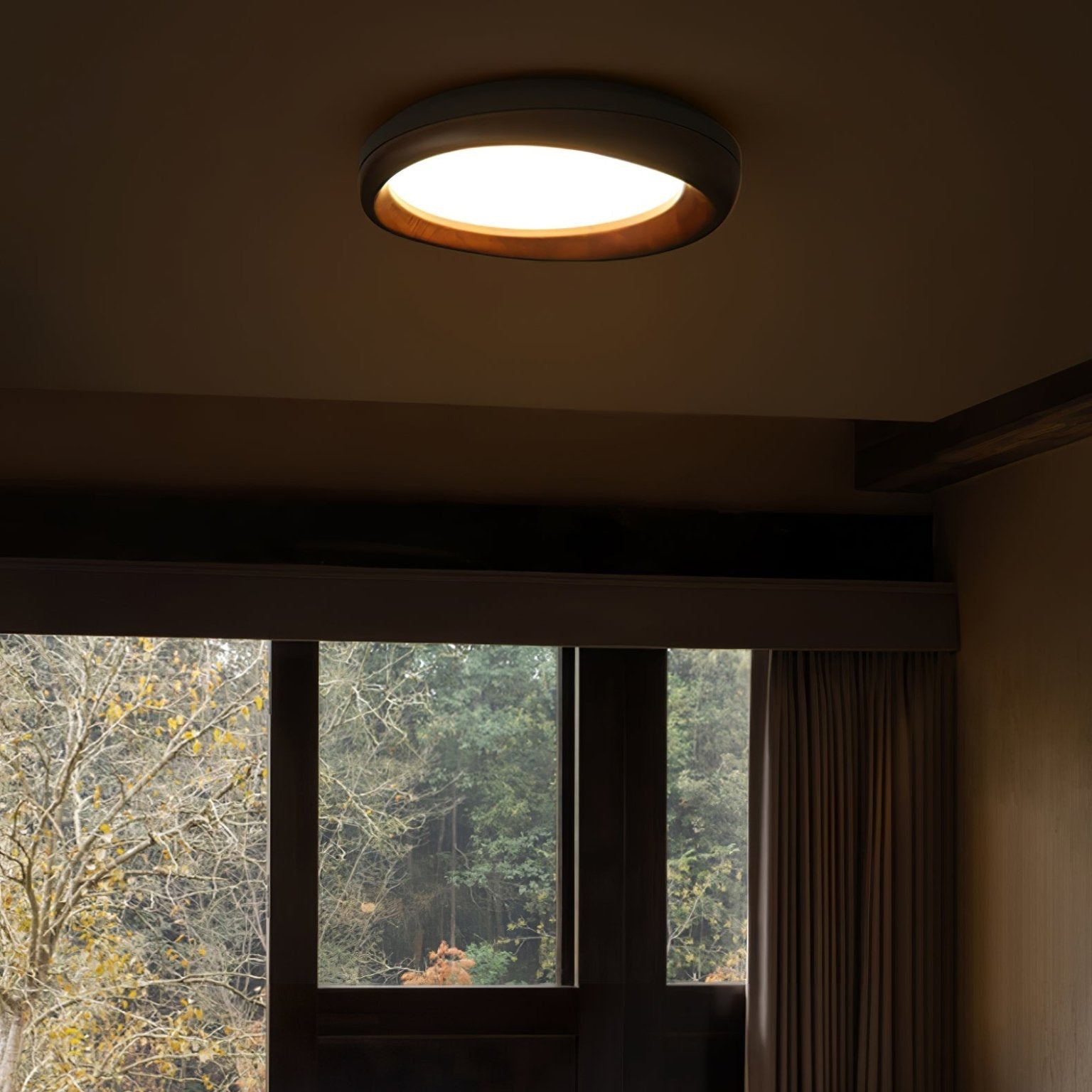 Lampada da soffitto in legno Besca