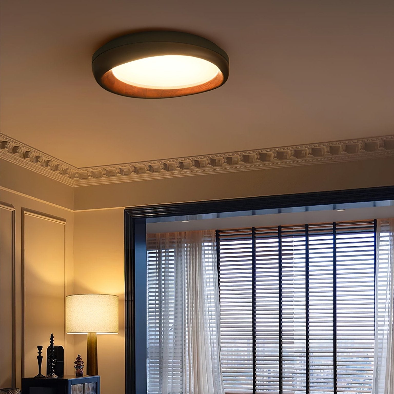 Lampada da soffitto in legno Besca