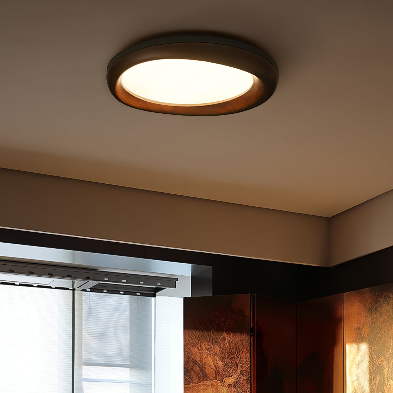Lampada da soffitto in legno Besca