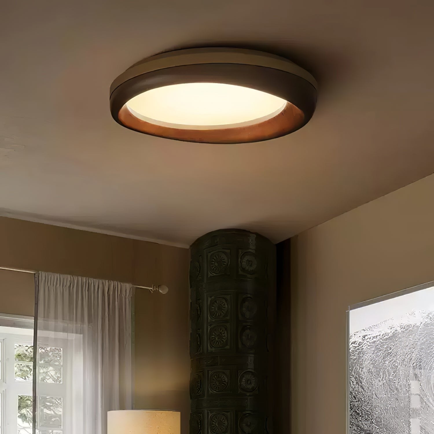 Lampada da soffitto in legno Besca