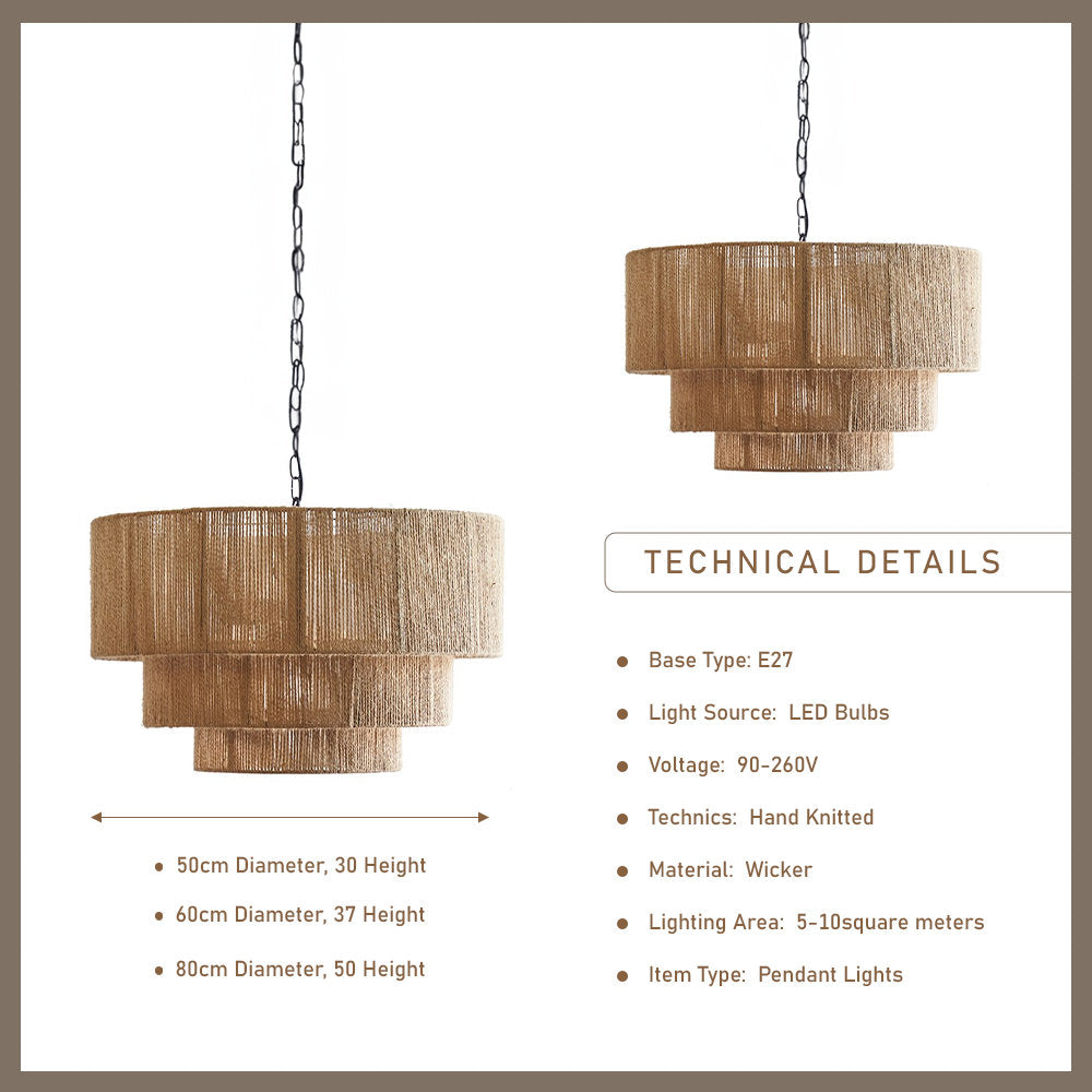 Taverno Henneptouw Boho Hanglamp