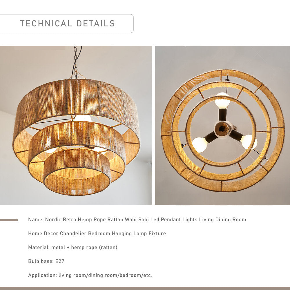 Taverno Henneptouw Boho Hanglamp