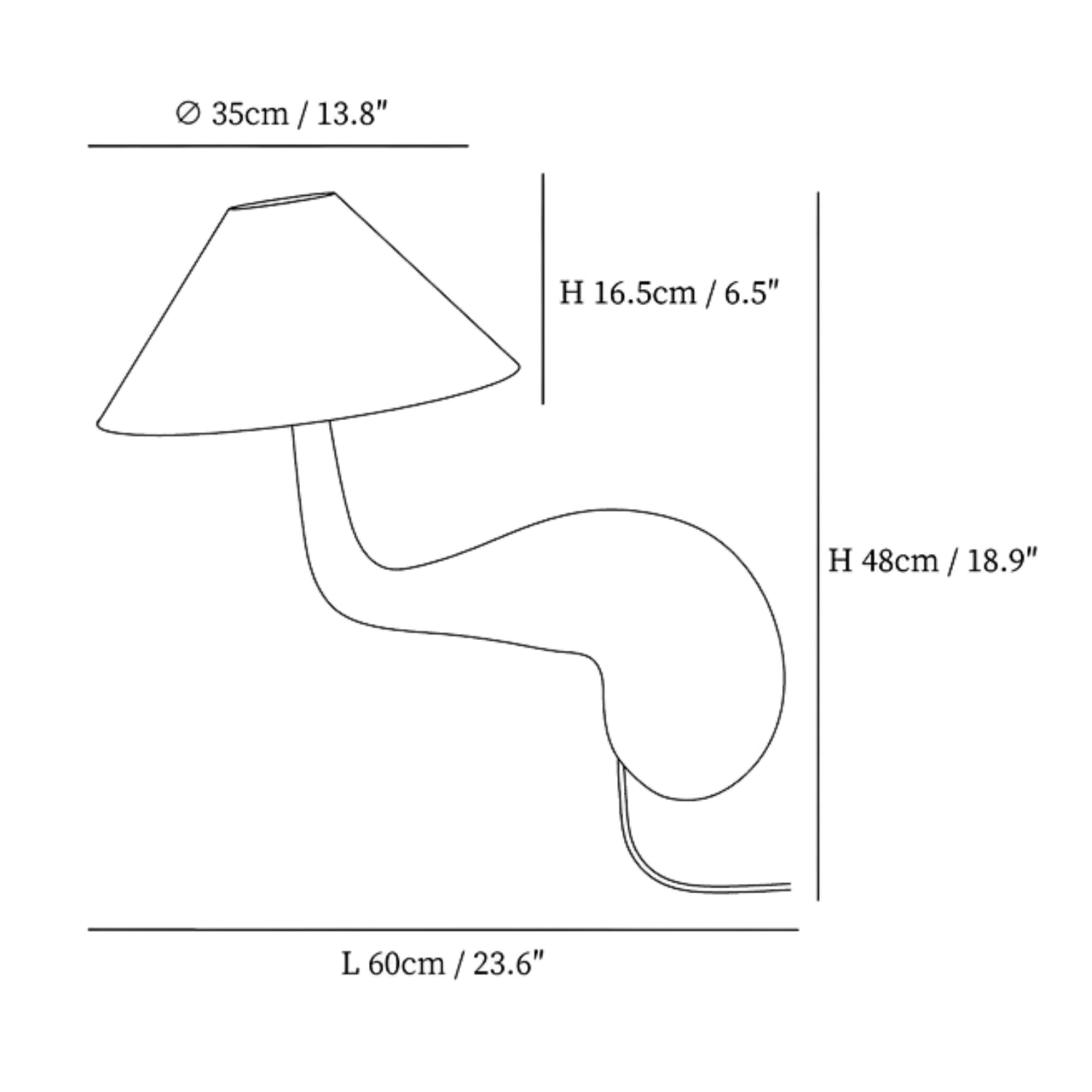 Tombon Liggende Tafellamp