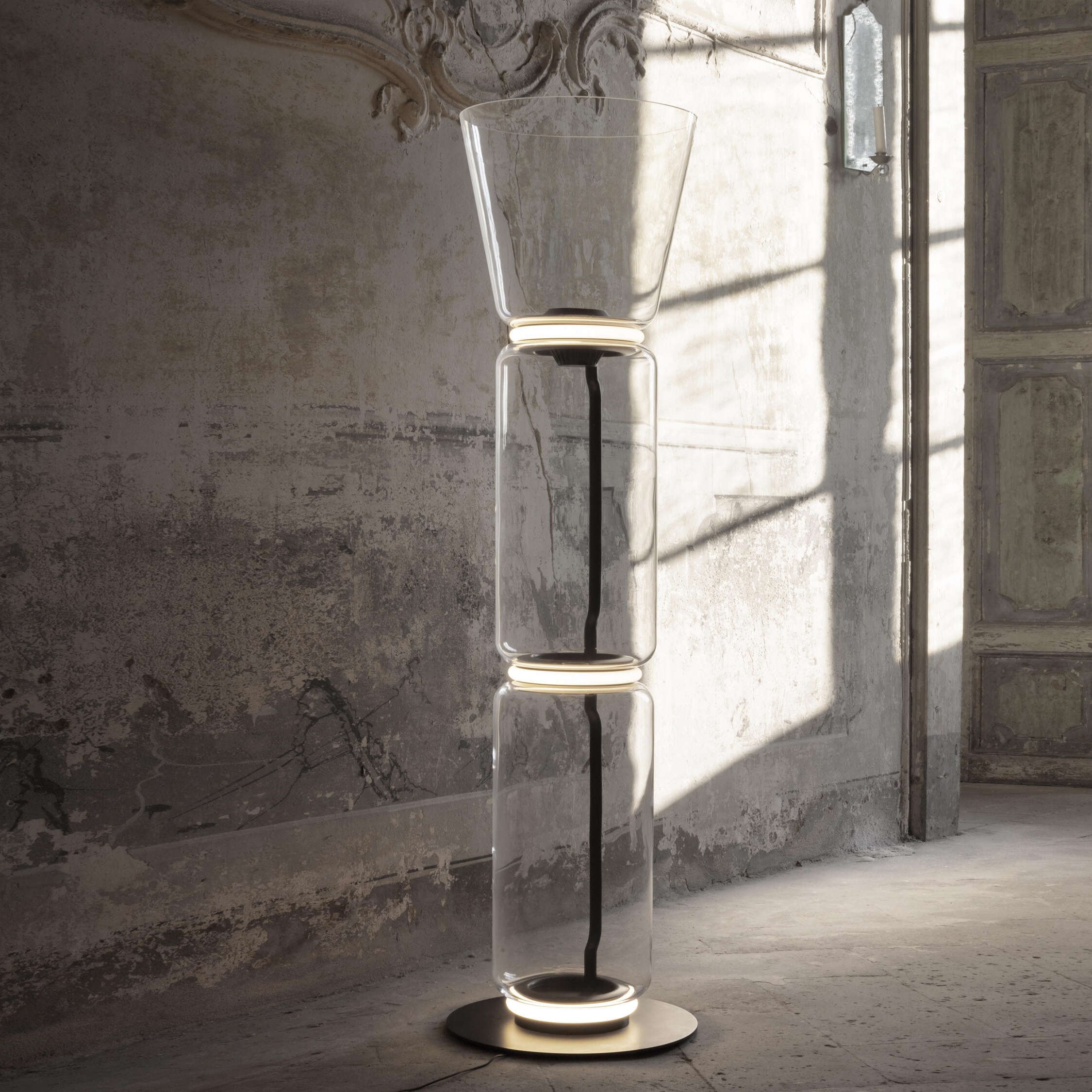 Teyylino Cilindrische Glazen Vloerlamp