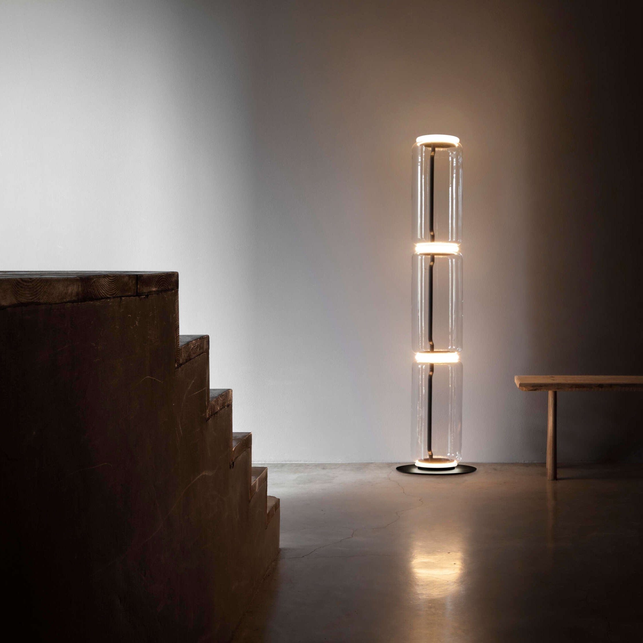Teyylino Cilindrische Glazen Vloerlamp