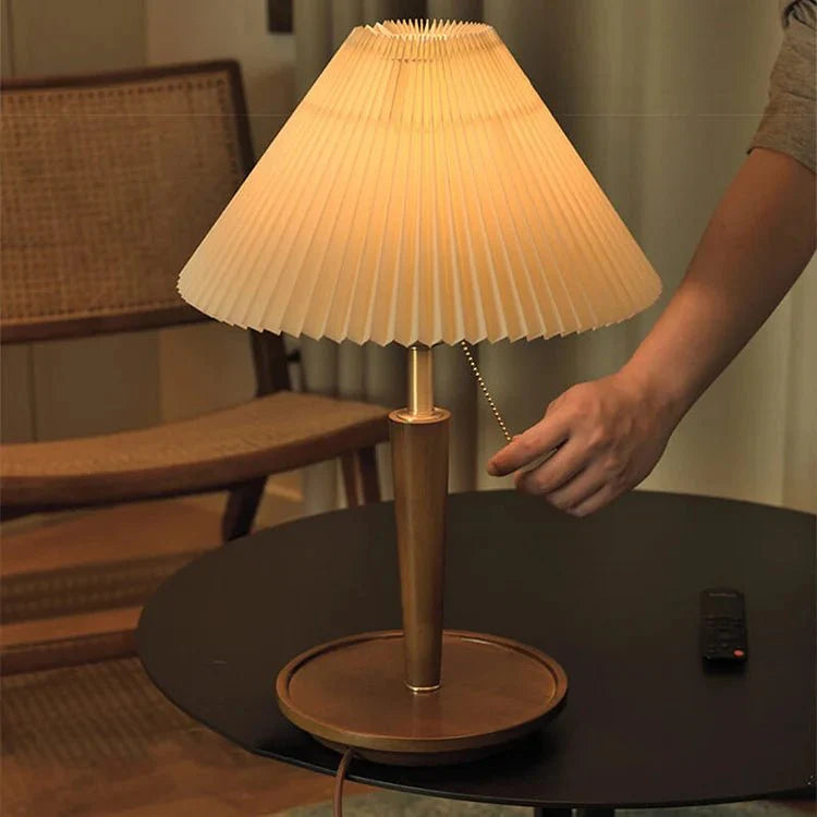 Lea Vintage Houten Tafellamp